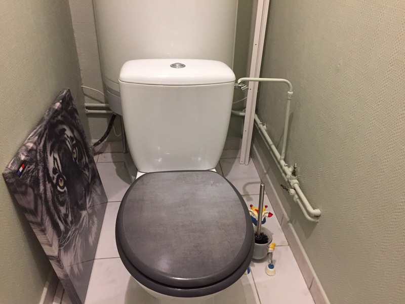 Camouflage de tuyaux apparents dans les toilettes voire changer la