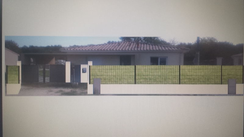 Muret de cloture/boite aux lettres + piliers + pose grillage rigide